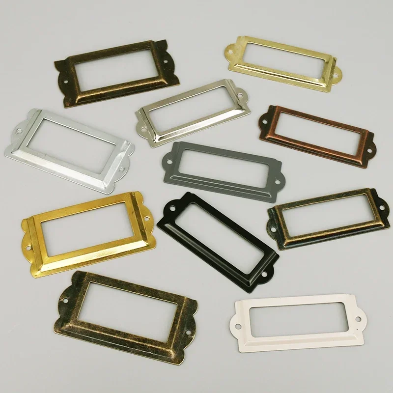 Furniture Hardware Names - 20 buah Bingkai Label Besi Antik,
