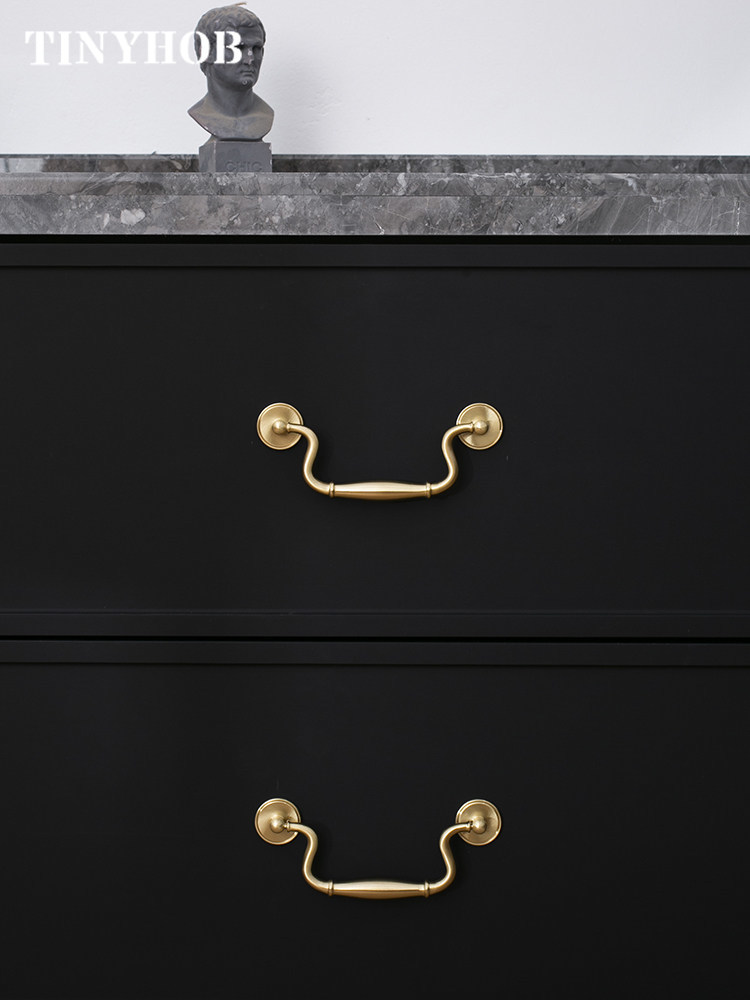 Kenop Tarikan Kuningan Padat V - Furniture Hardware Drop Pulls ulasan dan harga