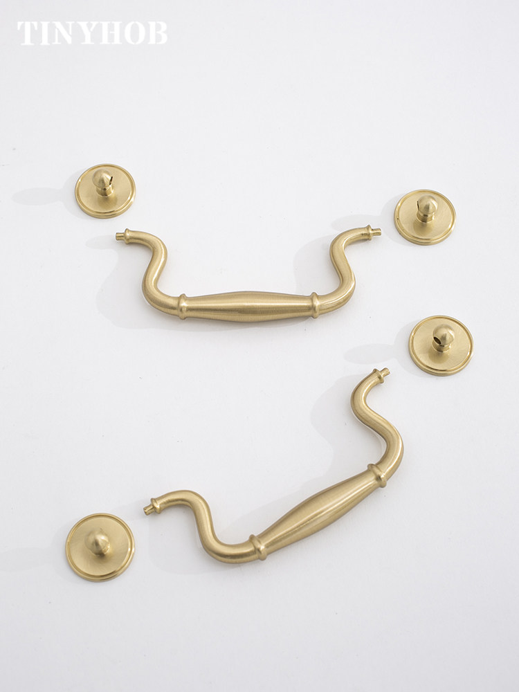 Kenop Tarikan Kuningan Padat V - Furniture Hardware Drop Pulls ulasan dan harga